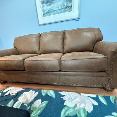 brown Suede Sofa Rug not included