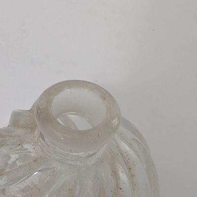 Vintage Clear Swirl Optic Glass Perfume Bottle with Matching Stopper Vanity