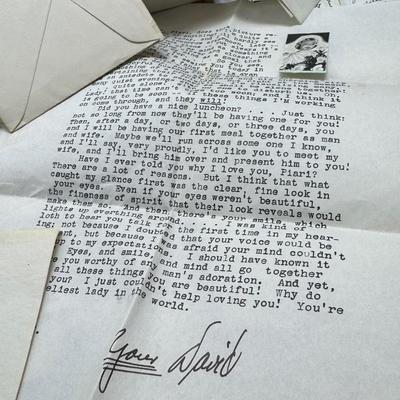 Sale Photo Thumbnail #12: Love story letters stamps, antique photographs, vintage hard back books, post cards.