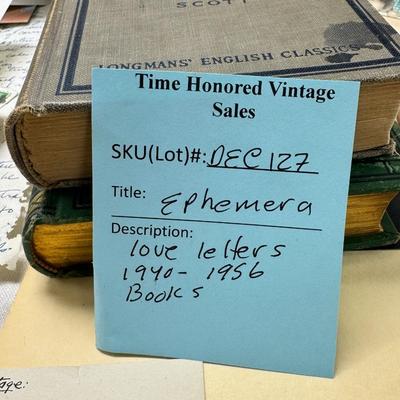 Sale Photo Thumbnail #14: Love story letters stamps, antique photographs, vintage hard back books, post cards.