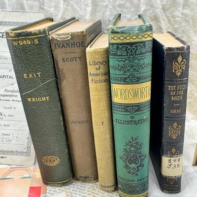 Sale Photo Thumbnail #9: Love story letters stamps, antique photographs, vintage hard back books, post cards.