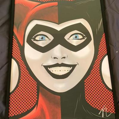Terry Huddleston Signed and Framed Print - Harley Quinn Icon