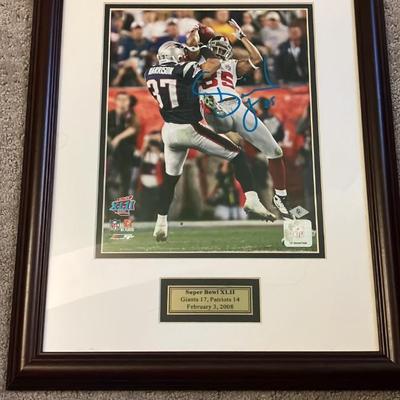 David Tyree Signed Super Bowl XLII Helmet Catch Framed Photo - Giants vs Patriots 17-14 - NFL