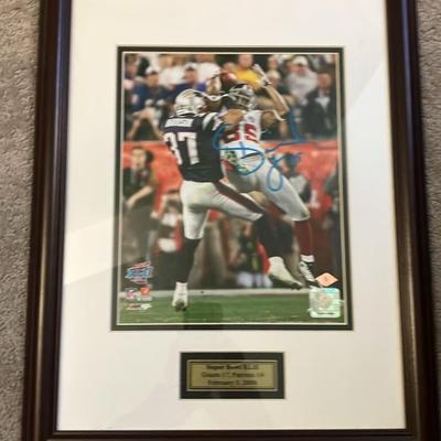 David Tyree Signed Super Bowl XLII Helmet Catch Framed Photo - Giants vs Patriots 17-14 - NFL