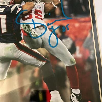 David Tyree Signed Super Bowl XLII Helmet Catch Framed Photo - Giants vs Patriots 17-14 - NFL
