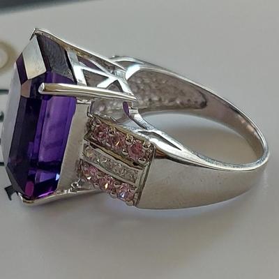 GIA CERTIFIED LAB GROWN AMETHYST RING