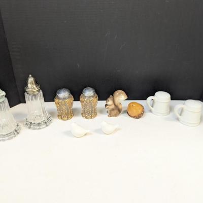 Assortment Of Salt & Pepper Shakers - Gold Shakers By Imperial Glass