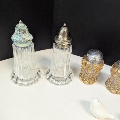 Assortment Of Salt & Pepper Shakers - Gold Shakers By Imperial Glass