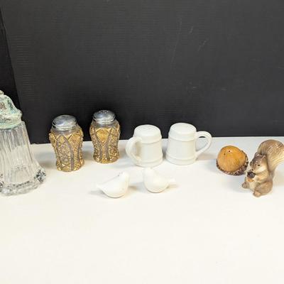 Assortment Of Salt & Pepper Shakers - Gold Shakers By Imperial Glass