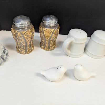 Assortment Of Salt & Pepper Shakers - Gold Shakers By Imperial Glass
