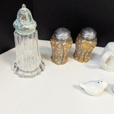 Assortment Of Salt & Pepper Shakers - Gold Shakers By Imperial Glass