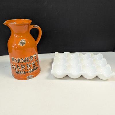 Farmers Market Pitcher & Egg Holder
