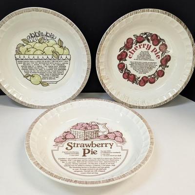 Apple Pie Cherry Pie & Strawberry Royal China Jeannette Dessert Plates