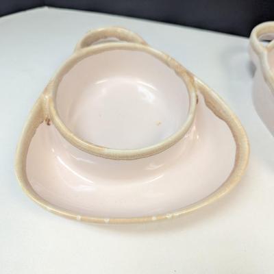 Rustic Stoneware Serving Bowls With Handles