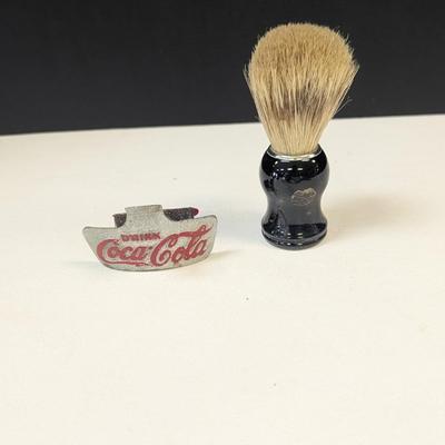 Vintage Blade Shaving Brush & Coca-Cola Opener