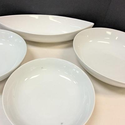 Great White Pottery Barn Serving Dishes