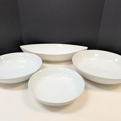 Great White Pottery Barn Serving Dishes