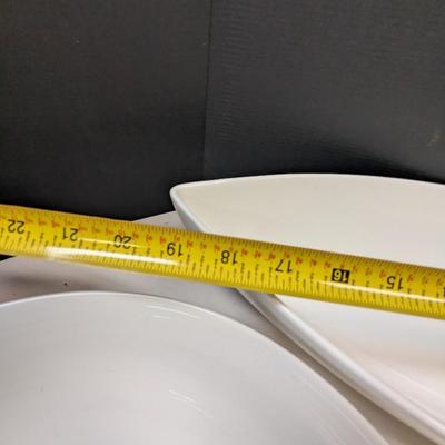 Great White Pottery Barn Serving Dishes