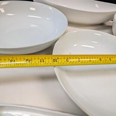 Great White Pottery Barn Serving Dishes