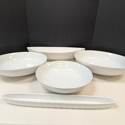 Great White Pottery Barn Serving Dishes