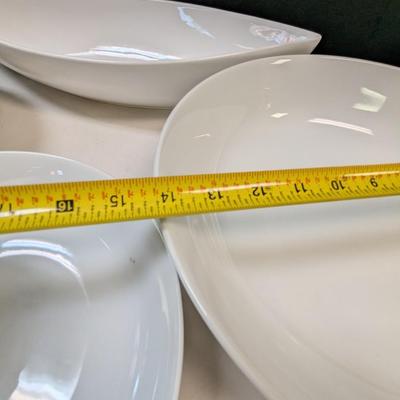 Great White Pottery Barn Serving Dishes