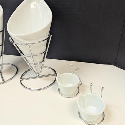 Gibson Table Compliments French Fry Appetizer Ceramic Serves