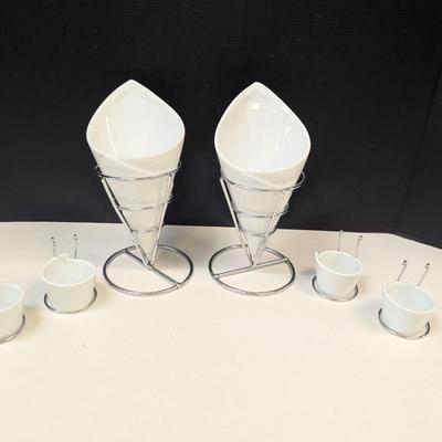 Gibson Table Compliments French Fry Appetizer Ceramic Serves