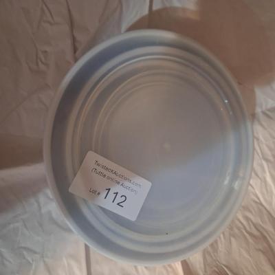 5-piece set of enamel storage bowls with lids, featuring a floral pattern.