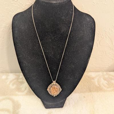 Large Jasper pendant and chain