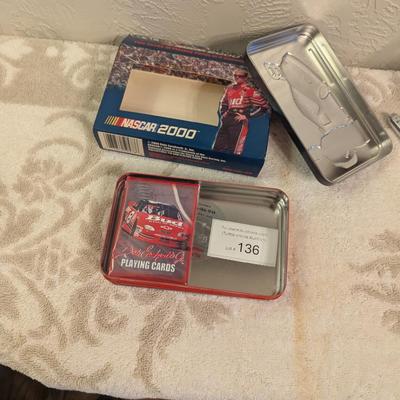 Dale earnhardt playing cards and tin