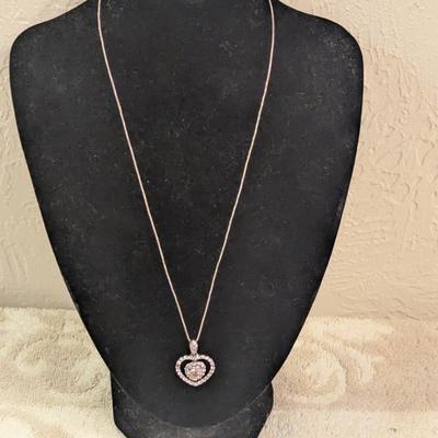 Heart shaped necklace- 1 stone missing