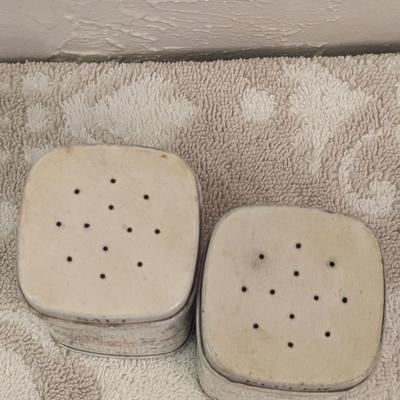 Metal salt and pepper shaker set made in England