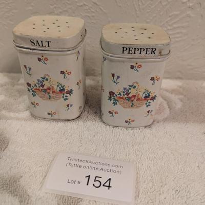 Metal salt and pepper shaker set made in England