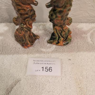 Sea horse ceramic salt and pepper shakers