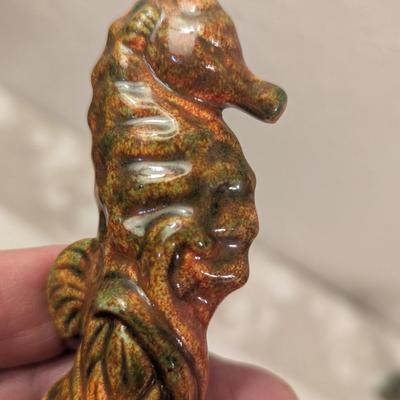 Sea horse ceramic salt and pepper shakers