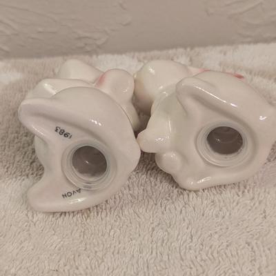 vintage ceramic rabbit salt and pepper