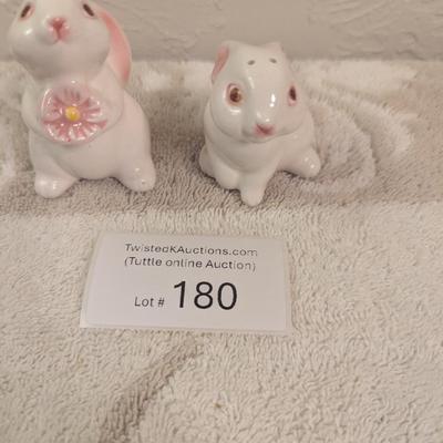 vintage ceramic rabbit salt and pepper