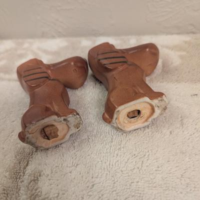 vintage ceramic dog salt and pepper