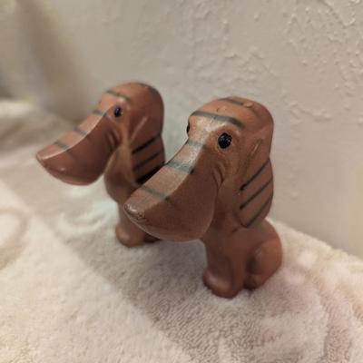 vintage ceramic dog salt and pepper