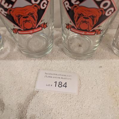 red dog beer glasses set of 4