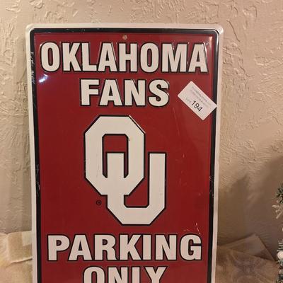 Oklahoma Fans parking sign