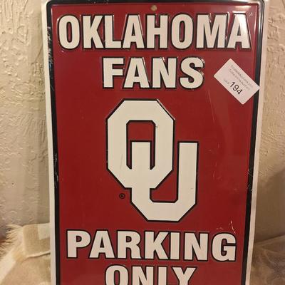 Oklahoma Fans parking sign