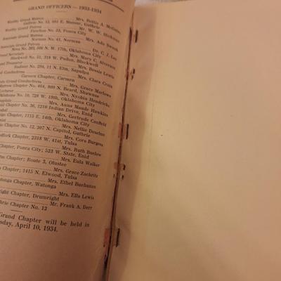 vintage pamphlet - proceedings of the Oklahoma Grand chapter of the order of the Easter Star from 1933 session