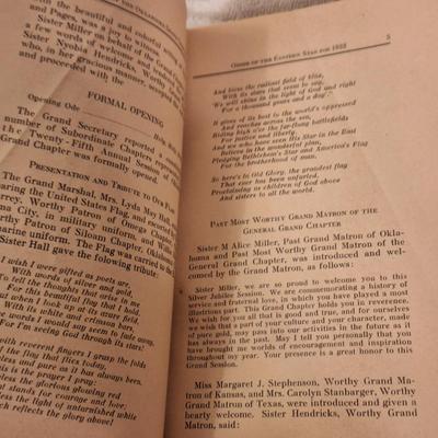 vintage pamphlet - proceedings of the Oklahoma Grand chapter of the order of the Easter Star from 1933 session