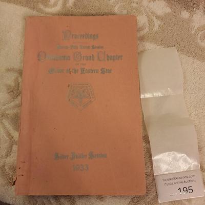 vintage pamphlet - proceedings of the Oklahoma Grand chapter of the order of the Easter Star from 1933 session