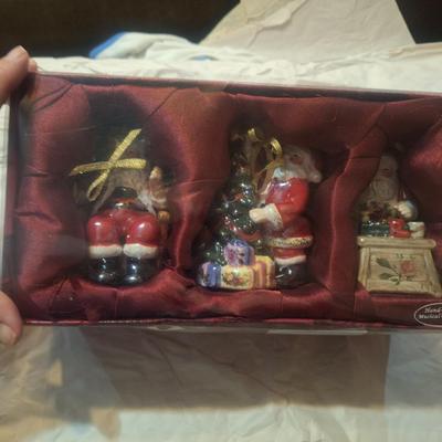Royal Albert hand-painted musical Christmas ornaments