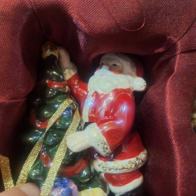 Royal Albert hand-painted musical Christmas ornaments