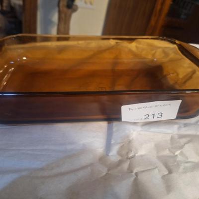 Anchor Hocking Fire King amber glass baking dish or loaf pan. 8 x 101.5 qt