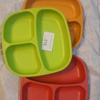 Re-Play 7" Divided Plates, made in the USA from recycled milk jugs.