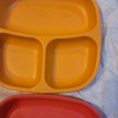 Re-Play 7" Divided Plates, made in the USA from recycled milk jugs.
